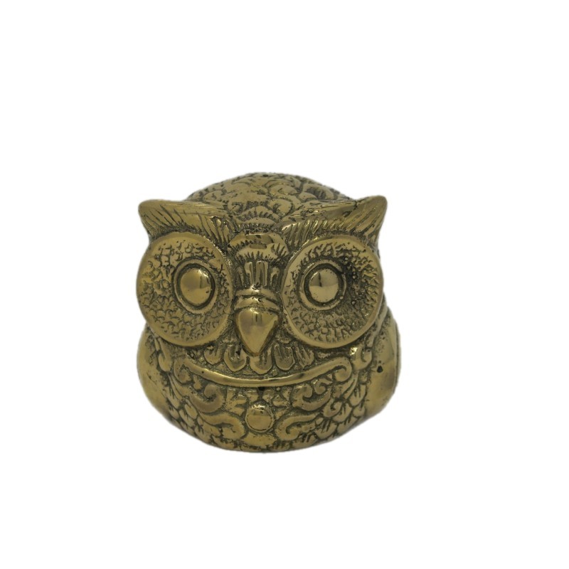 SMALL BRONZE OWL STATUE     - STATUES